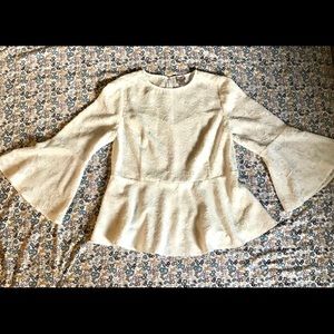 NWOT Chico’s Black Label Flare Sleeve Peplum Top